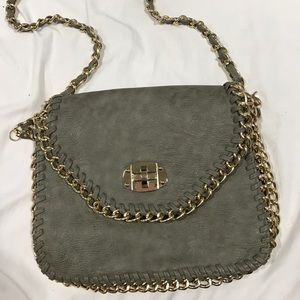 Grey and gold link Purse NWOT